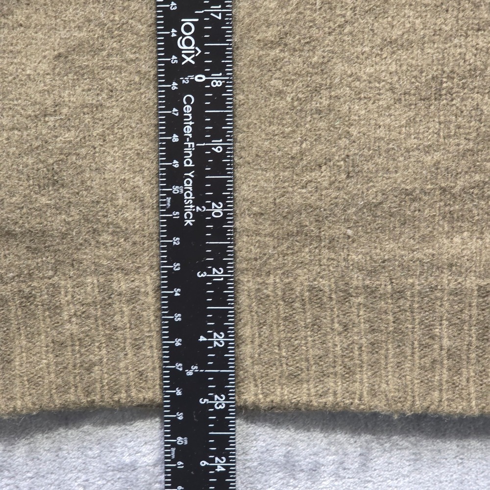 J.Crew Sweater XL Olive Brown Mens Regular Fit 100% Wool Raglan Crewneck Knit - Picture 7 of 8